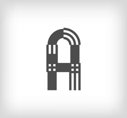 Fototapeta premium Letter A linear modern logo. The letter is in line strip form. Alphabet letter character and linear abstract design. logo, corporate identity, application, creative poster and more.