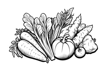 Fresh vegetables, vector illustration.