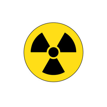 Danger warning yellow sign. Radiation sign, Gas mask, Toxic sign and Bio hazard