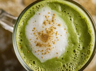 Matcha Latte closeup
