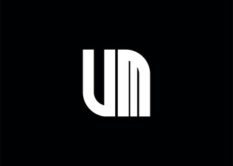 Monogram Letter UM Logo Design vector template.
