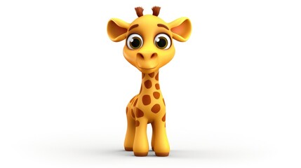 giraffe cartoon isolated on white background ai generated