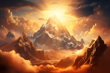 Epic Sunrise Over Majestic Mountain Peaks
