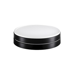 Black and white exhibition stand isolated on transparent background