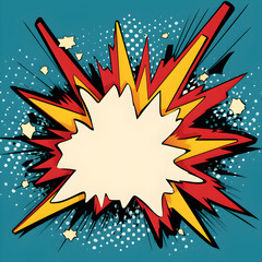 Retro comic book bang explosion illustration