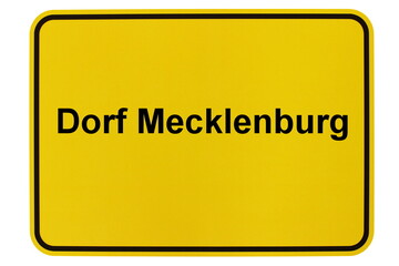 Illustration eines Ortsschildes der Gemeinde Dorf Mecklenburg in Mecklenburg-Vorpommern