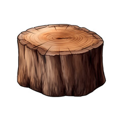 Wooden pile isolated on transparent background
