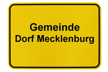 Illustration eines Ortsschildes der Gemeinde Dorf Mecklenburg in Mecklenburg-Vorpommern