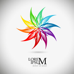 Abstract rainbow star. logo object. Hand drawing. Not AI, Vector illustration