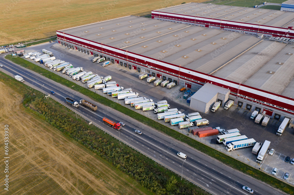 Poster aerial view of giant logistic center