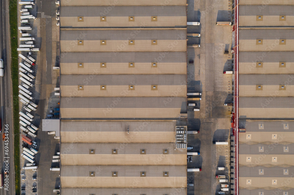 Poster aerial view of giant logistic center