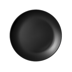 Black plate isolated on transparent background