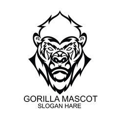 gorilla mascot logo illustration