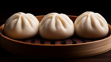Fototapeta na wymiar Baozi Delight: Exquisite Filled Bun in Minimalist Style, A Culinary Masterpiece