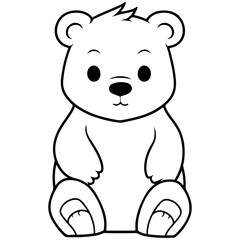 Obraz na płótnie Canvas Cute Cartoon Bear Drawing | Perfect for Children's Book Illustrations