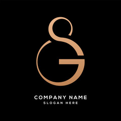 Letter SG Luxury Logo Design. Gold color premium typography logo