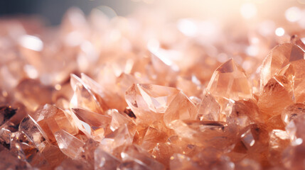 Abstract crystal background with peach fuzz color of the year 2024 - obrazy, fototapety, plakaty