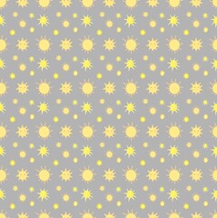 Solar pattern, solar eclipse. Sun. Illustration for fabric.