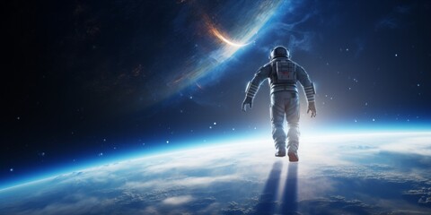 astronaut drift in a unique space environment