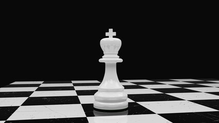 King on chessboard, classic black white