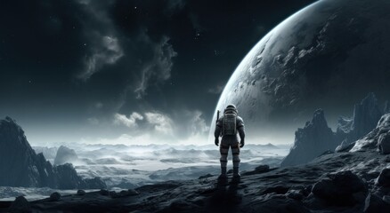 space themed wallpapers wallpapers collection of astronaut looking at the moon