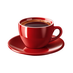 Obraz premium Red coffee cup isolated on transparent background