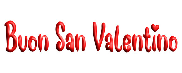 San Valentino, Valentine's Day, three-dimensional writing, written in Italian, red color, holiday vector graphics, suitable for greeting card, message, banner, icon	 - obrazy, fototapety, plakaty