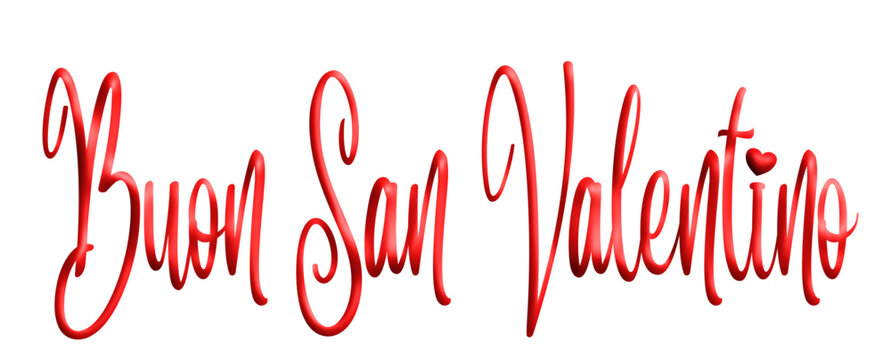 San Valentino, Valentine's Day, three-dimensional writing, written in Italian, red color, holiday vector graphics, suitable for greeting card, message, banner, icon	