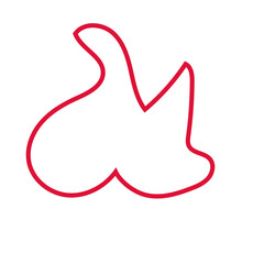 Red abstract shapes outlines vector 