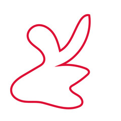 Red abstract shapes outlines vector 