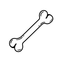 Broken bone vector icon in doodle style. Symbol in simple design. Cartoon object hand drawn isolated on white background.