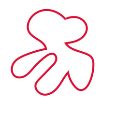 Red abstract shapes outlines vector 