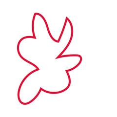 Red abstract shapes outlines vector 