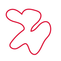 Red abstract shapes outlines vector 