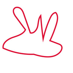 Red abstract shapes outlines vector 