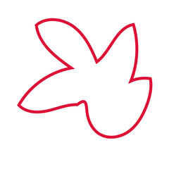 Red abstract shapes outlines vector 