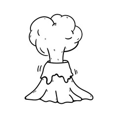 Eruption vector icon in doodle style. Symbol in simple design. Cartoon object hand drawn isolated on white background.