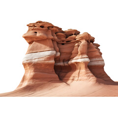 Sandstone formation isolated on transparent background
