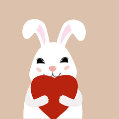 Vector illustration of bunny with heart