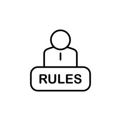 Text rules vector line icon illustration