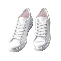 White sneakers isolated on transparent background