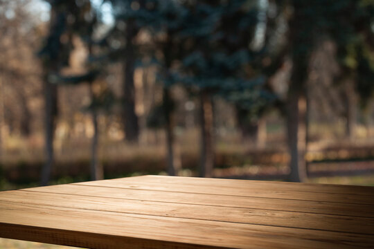 table top made of wood and summer natural background,