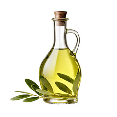 olive oil in jar isolated on transparent background 