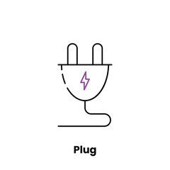 Fototapeta premium Electric plug, icon design, power socket, electrical connection, energy source, graphic symbol, wall outlet, electricity, plug-in device, interface element, socket illustration, electrical equipment,