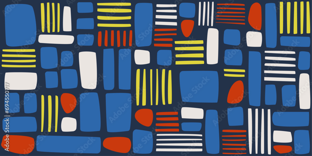 Aufkleber Abstract blocks and sticks creating a composition like a brick wall.