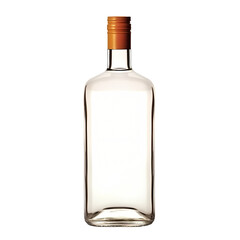 Blank liquor bottle isolated on transparent background