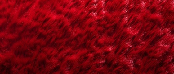 Naklejka premium Plush carpet texture background, Close-up of red fur background., can be used for printed materials like brochures, flyers, business cards. 
