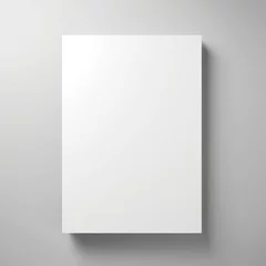 Fotobehang A4 A5 Magazine Brochure 3D Rendering White Blank Mockup, Vector White sheet of paper. Realistic empty paper note template of A4 format with soft shadows isolated on gray background. © Kamran