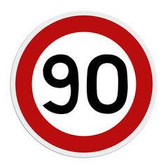 Panneau 90 - vitesse - limite - France