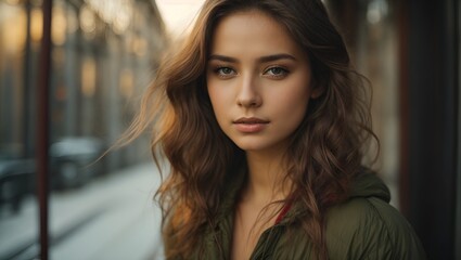 Obraz premium Portrait of Young Beautiful Russian Woman